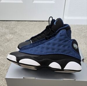 Jordan Blue and Black High-Top Sneakers with Textured Upper